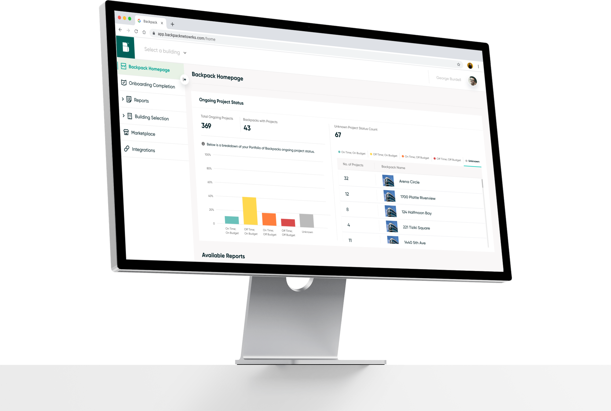 Navigation Redesign interface mockup