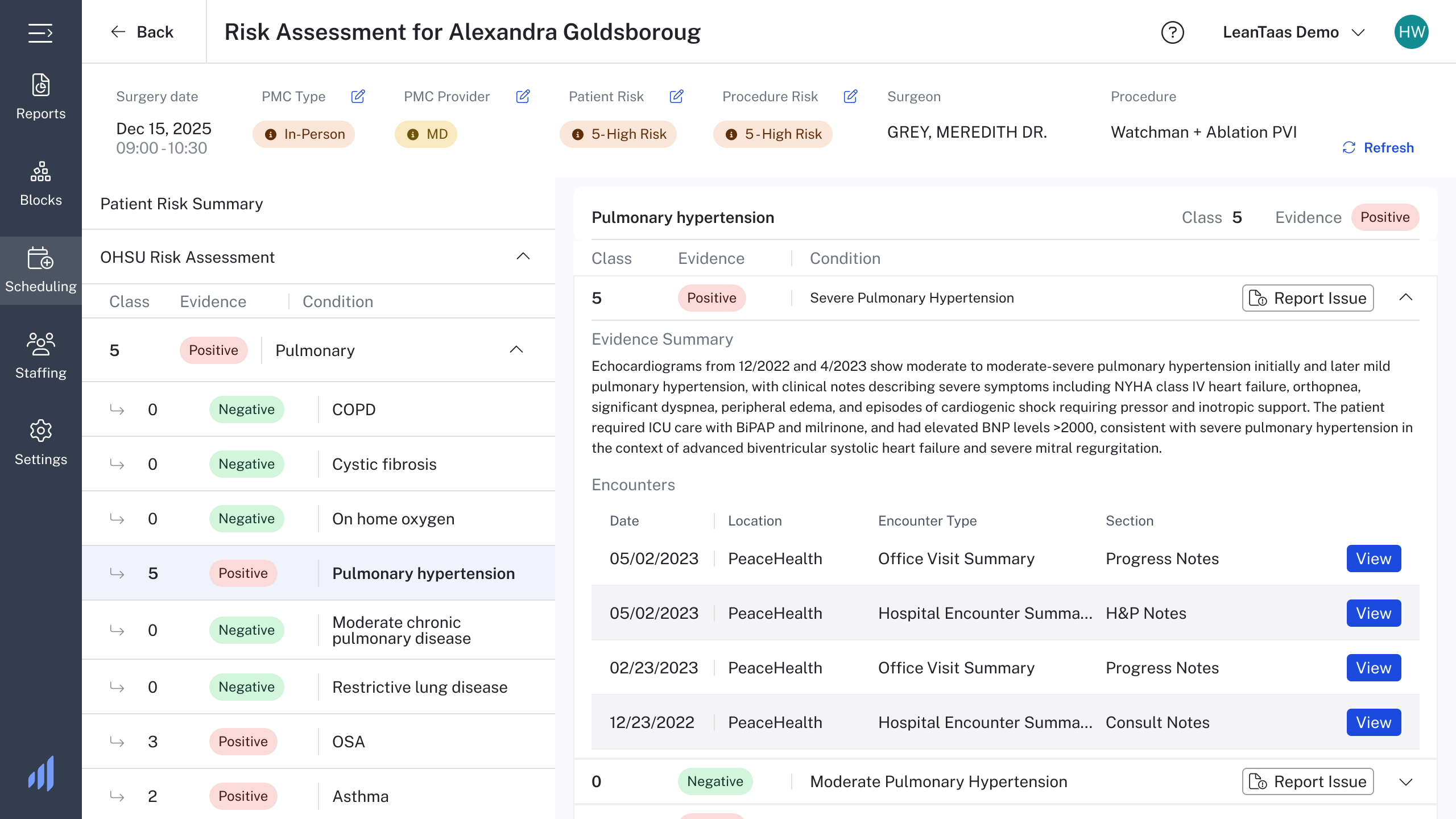 Final expanded risk assessment interface