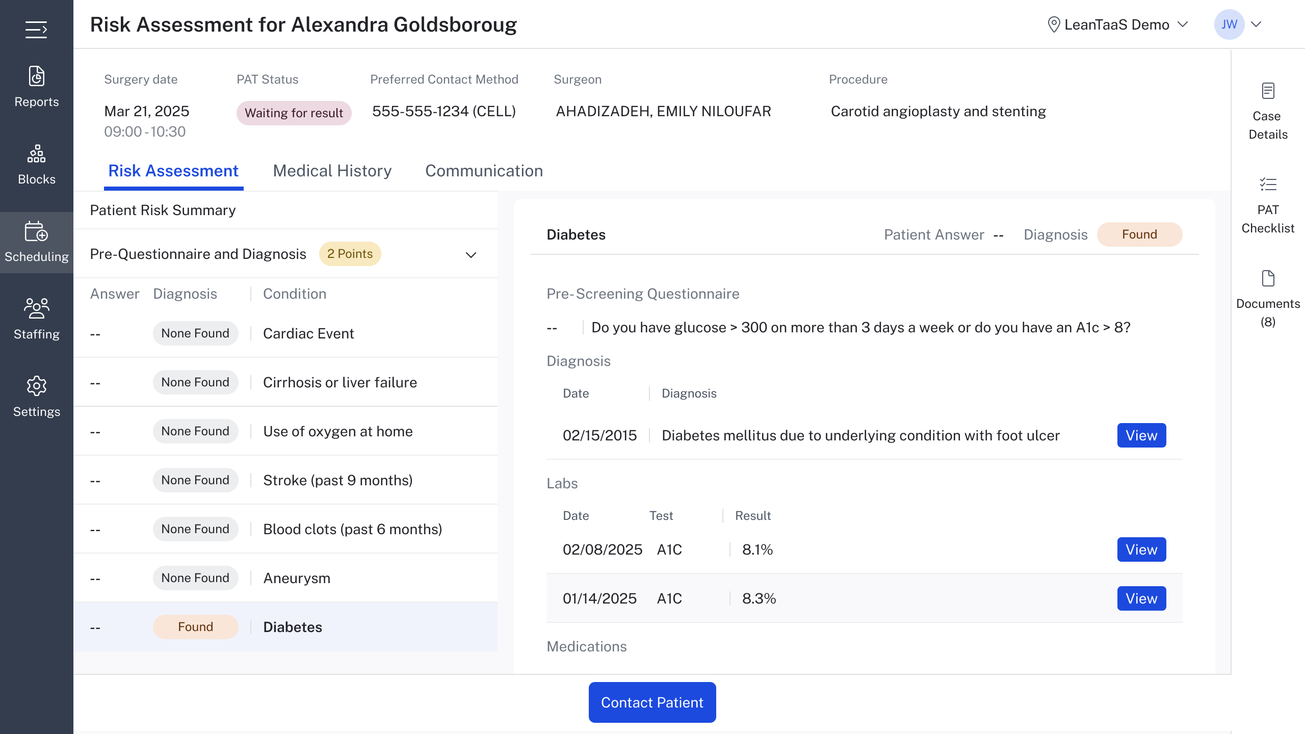 Risk Assessment configuration iteration