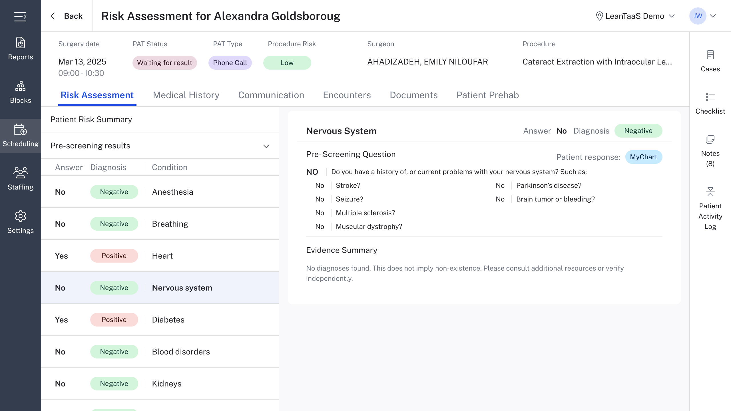 Risk Assessment configuration iteration